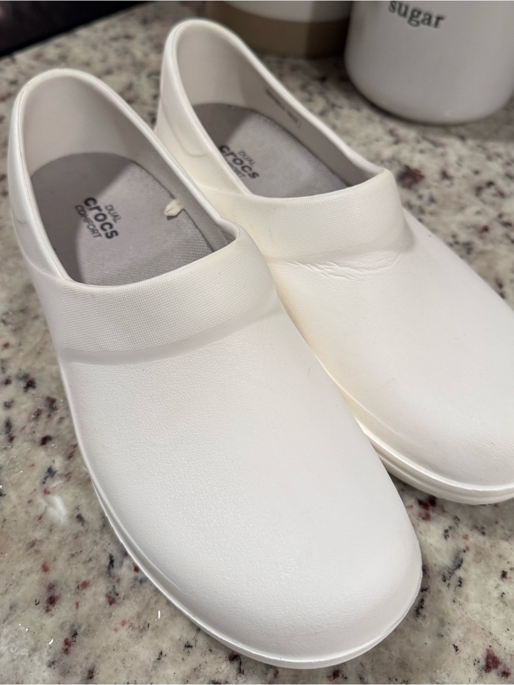 CROCS White Slip-On Neria-Style Clogs for Women